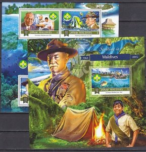 Maldives, 2015 issue. Scouting issue. Sheet of 4 & s/sheet.