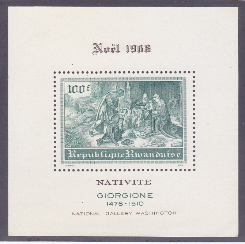 Rwanda 280 MNH 1968 Nativity by Giorgione Souvenir Sheet  