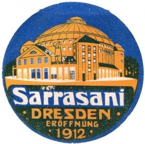 1912 Germany Poster Stamp Sarrasani Circus Opening in Dresden