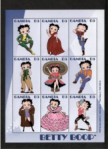 Gambia 2000 - Betty Boop - Sheet of 9 Stamps - Scott #2206 - MNH