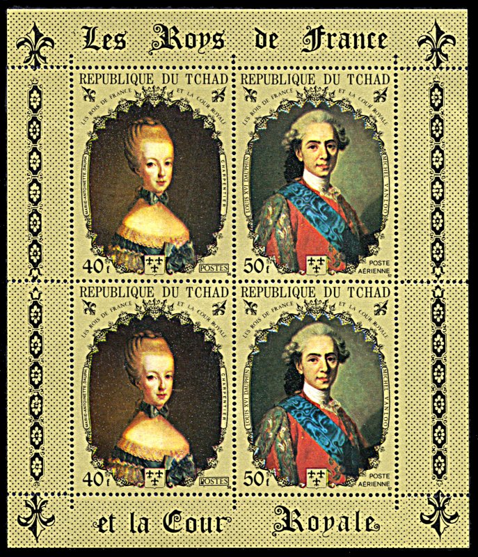 Chad 232C, MNH, Marie Antoinette and Louis XVI miniature sheet