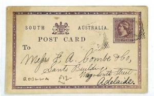 SOUTH AUSTRALIA Goolwa Adelaide Postal Stationery 1902{samwells-covers} CW165