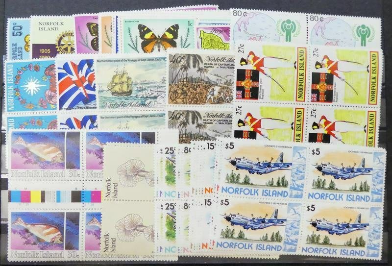 EDW1949SELL : NORFOLK ISLAND Beautiful collection of ALL DIFF VF MNH BLOCKS OF 4