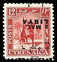 Italian Colonies, Libya #106a (Sass. 28a) Cat€180, 1951 6m on 12m red, over...