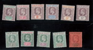 Gold Coast #38 - #48 (SG #38 - #48) Very Fine Mint Set Watermark Crown CA