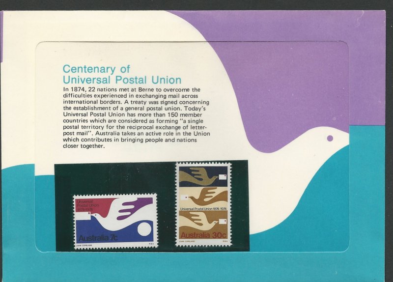 Australia Presentation Pack (1974)  U.P.U. Centenary    (1) Mint