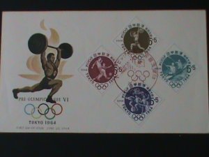 JAPAN-1964-SC# B28-31 OLYMPIC GAMES 1ST DAY COVER  MNH VF-60-YEARS OLD