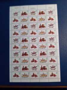 US# 2711-14, Christmas '92, Sheet of 50 @ .29c, Unused.