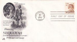 1980, Honoring Sequoyah, Art Craft, FDC (E12717)