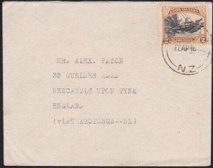 COOK IS 1948 2d on commercial cover Rarotonga to UK........................B2686