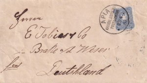 1889,German Samoa, Apia to Brake, Germany, See Remark (46100) 