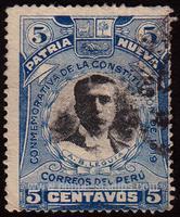 Peru SG#417 Used - 1920 5c.  - Personalities, Constitution