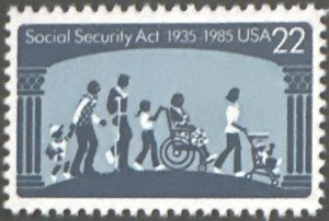 Scott #2153 1985 22¢ Social Security Act MNH OG VF