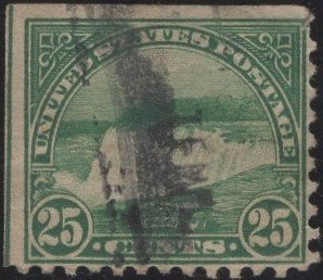 Scott 568 or 568B Rare used single stamp Imperf. on top and left side