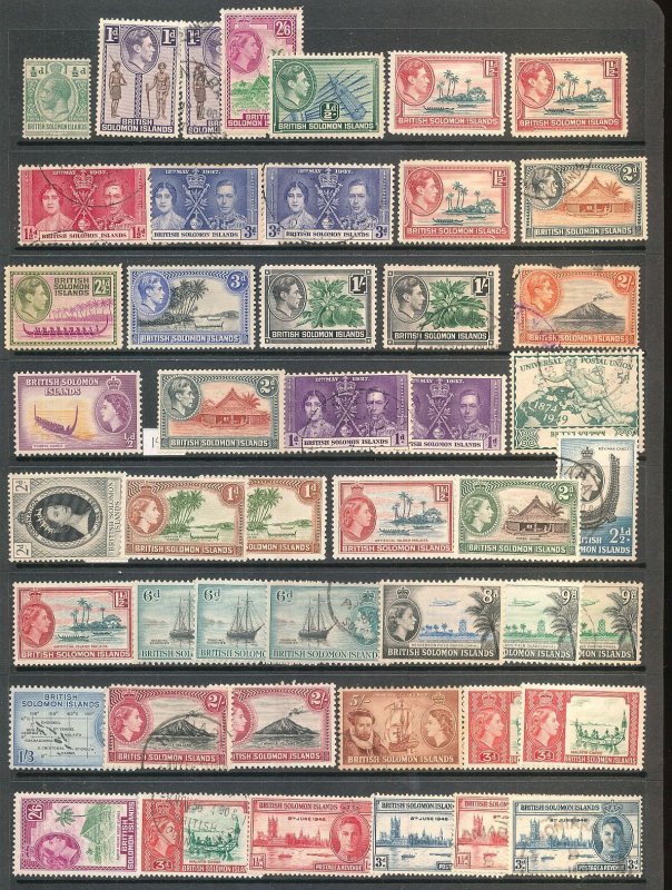 Solomon Islands GVI/QE Ships Birds Sport M&U Collection(Apx 220 Items) (HP1026 