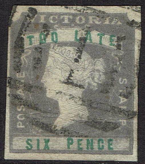 VICTORIA 1854 QV TOO LATE 6D IMPERF USED 