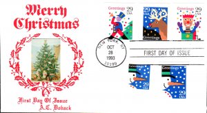 #2799-2803 Christmas Designs Doback FDC