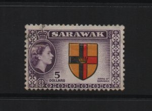 Sarawak 1957 SG202 5 Dollars used