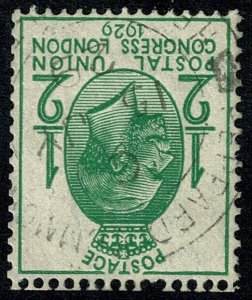 GB 1929 ½d green. WATERMARK INVERTED. SG 434Wi. Fine used.