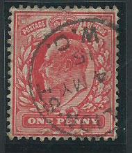 GB Edward VII SG 273 FU  Deep Rose Red Cancel 4  MY11 Lig...