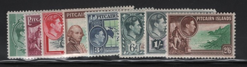 Pitcairn Is Scott # 1 - 8 VF-OG never hinged set nice color ! cv $67 ! see pic !