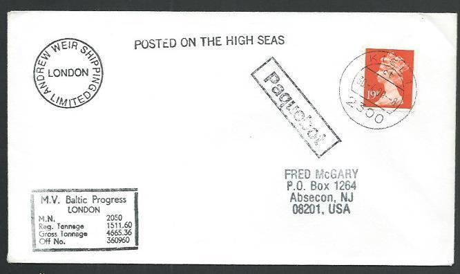 GB GERMANY 1990 ship cover KIEL PAQUEBOT...................................65536