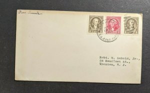 1933 SS President Harding Sea Post Cover to Trenton NJ