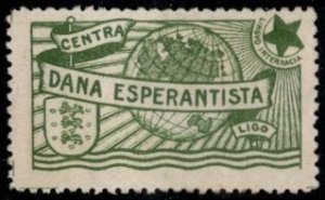 1910 Denmark Poster Stamp Central Danish Esperantist International Language