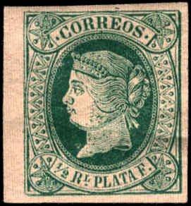 Cuba #18, Incomplete Set, 1864, Hinged, Thin