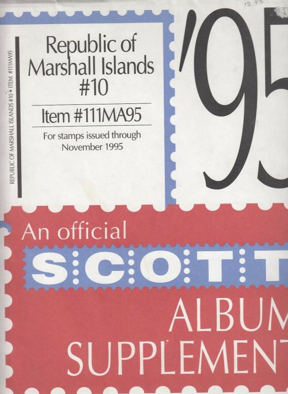 Scott Album Supplement Republic of Marshall Islands #10 Through Nov 1955