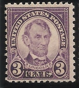 661  3c Kans Ovpt MH Fine Centering