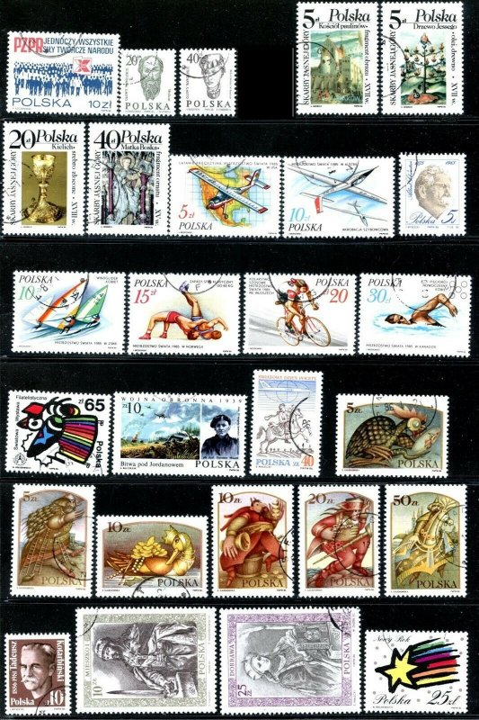 POLAND Sc#2713//2781, B144 (62 stamps + 1 SS) 1986 Year Set Used