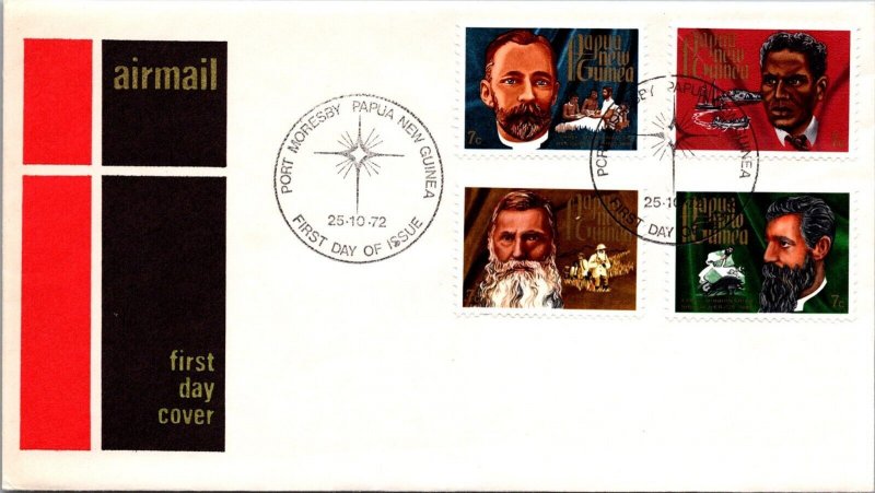 Papua New Guinea FDC 1972 - Airmail / Early Missionaries - Pt Moresby - F64450