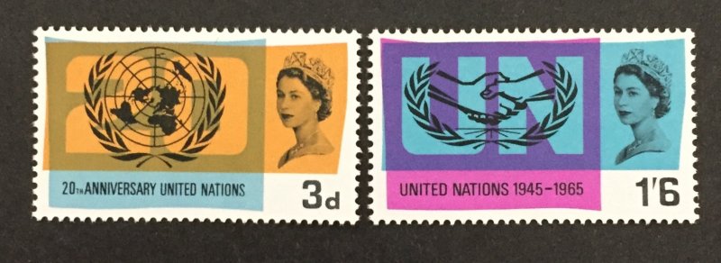 Great Britain 1965 #440-1, International Cooperation Year, MNH.