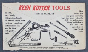 1926 Advertising Cover KEEN CUTTER TOOLS Nebraska, Sc# 405b Verttical Pair