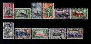 CEYLON 1935/6 SG 368/78 USED Cat £42