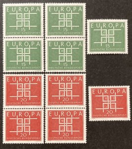 Germany 1963 #867-8, Europa, Wholesale Lot of 5, MNH, CV $2.50