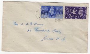 GB  FDC 1946 'Peace issue' - a little untidy - (1 June 1946)