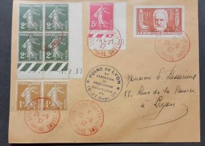 V. eb P P) 1937 FRANCE, COVER SOWER COLLECTION-CHARITY FOR THE INTELLECTUALLY U