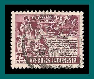 Indonesia 1955 Independence, 75s used  408-409,SG693-SG694