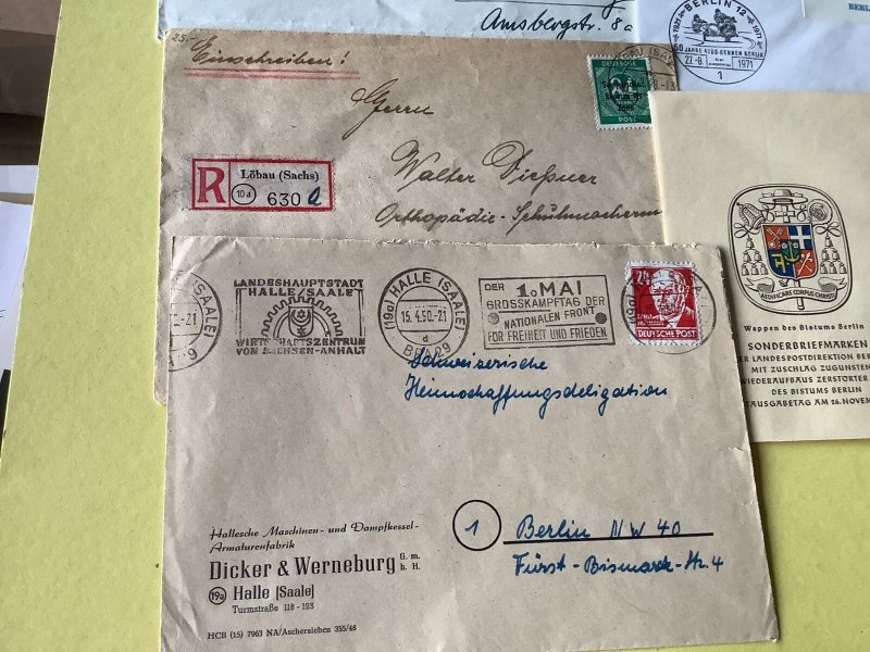 Germany 11 vintage  postal stamps cover items Ref A587 