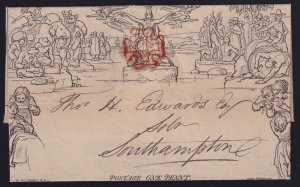 Great Britain 1840 1d Mulready Lettersheet Maltese Cross Romsey to Southampton