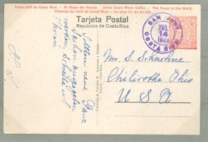 Costa Rica  1923 4c red with view; Limon post office view