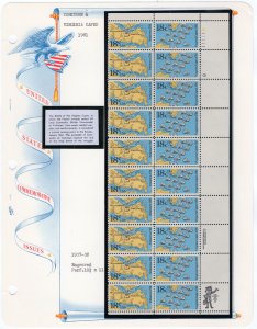 Scott #1938a Virginia Capes Plate Block - White Ace Booklet Pane Mount - MNH