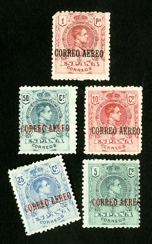 Spain Stamps # C1-5 F-VF OG H Scott Value $62.00