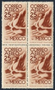 Mexico C141 block/4,MNH.Michel 864. Air Post 1944.Symbols of flight.