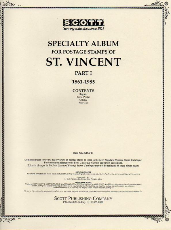 Scott Specialty Album pages for St Vincent to 1978