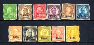 658-668 US KANSAS OVERPRINTS MINT-SET-FINE-VF 