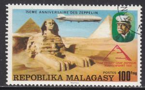 Malagasy Republic 548 Count Zeppelin & LZ-127 Over Sphinx 1976