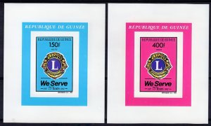 Guinea 1992 Sc#1188/1188A Lions International 75th.Anniv. 2 S/S IMPERFORATED MNH